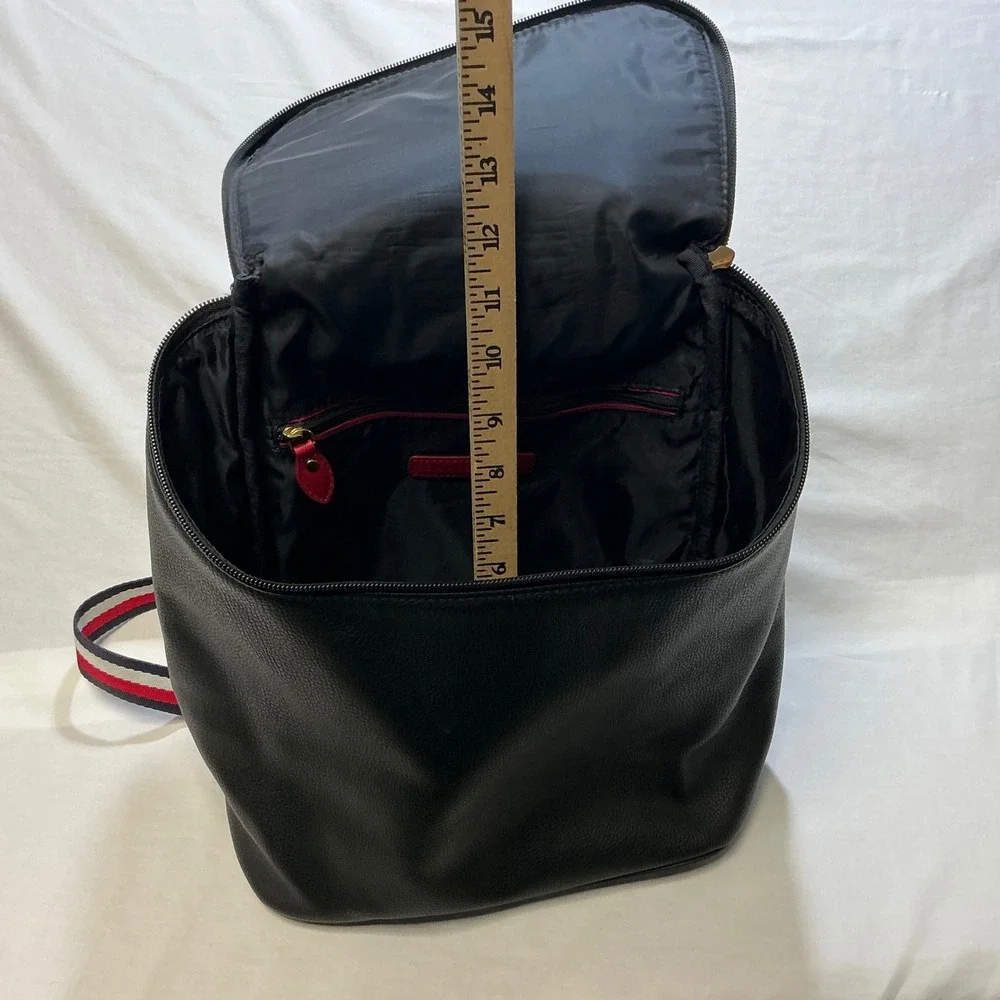 Tommy‎ Hilfiger Black Convertible Backpack Shoulder Bag Purse Red White Blue